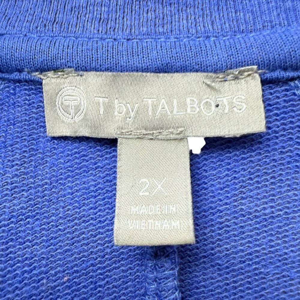 Talbots French Terry Jacket Womens Plus Size 2X Blue Full Zip Sweatshirt - Picture 5 of 11